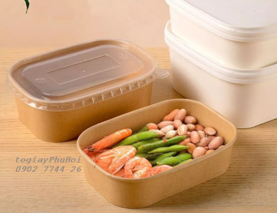 Tô giấy kraft chữ nhật 750ml